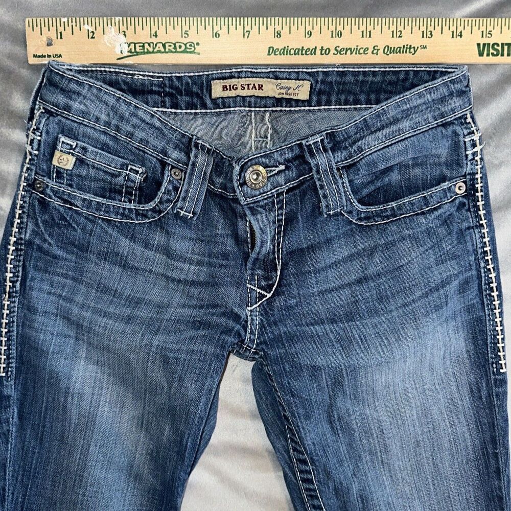 Big Star Women's Casey K Low Rise Bootcut Blue Jeans 26R - Picture 2 of 7